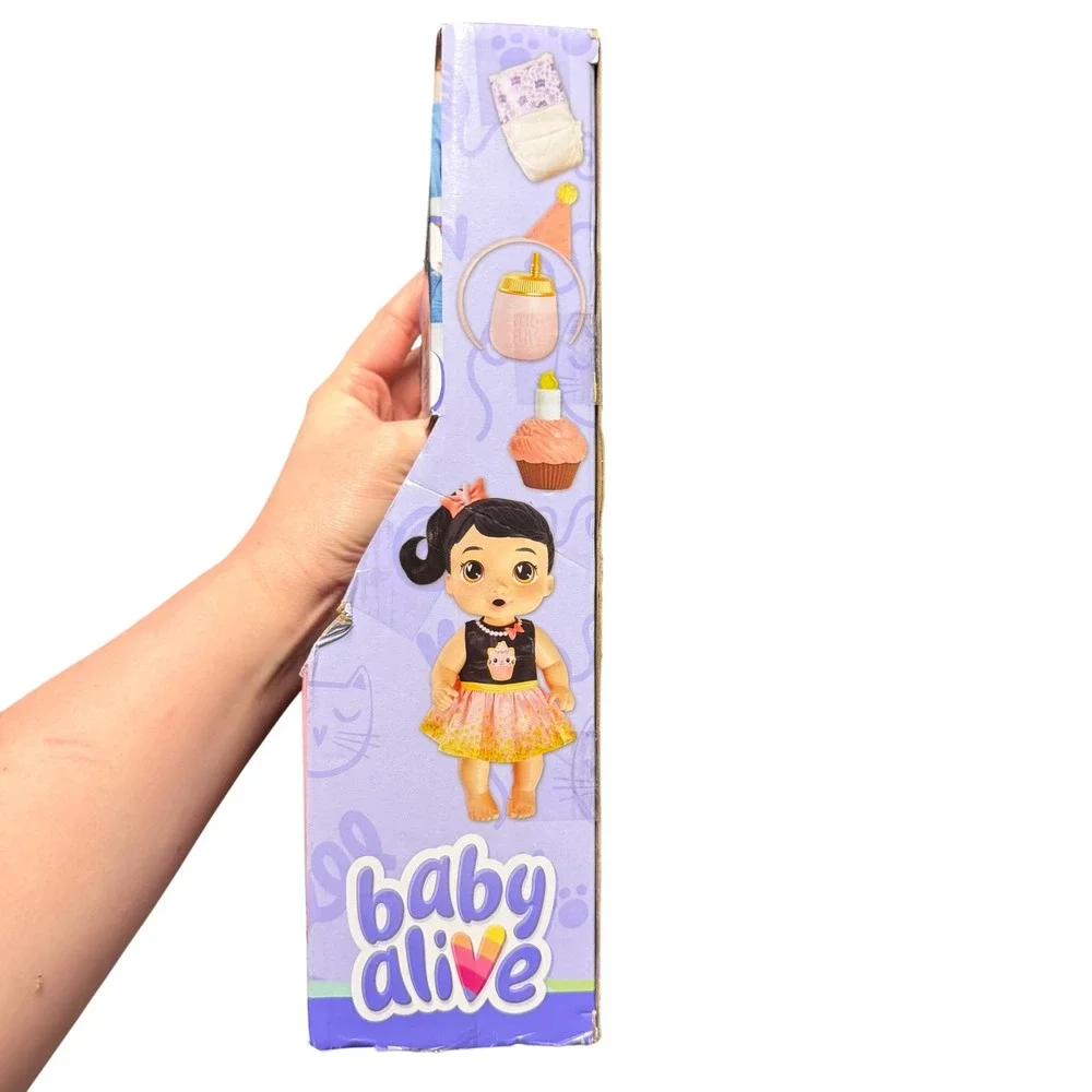 Baby Alive Katie Kat Birthday Bestie Doll Black Hair Toy Roleplay Hasbro New Box - Picture 6 of 7